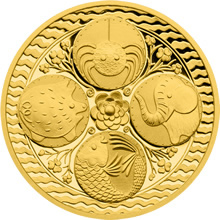 Náhled Reverzní strany - Zlatý dukát Čtyřlístek pro štěstí proof