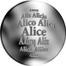 Náhled Reverzní strany - Česká jména - Alice - stříbrná medaile
