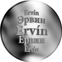 Náhled Reverzní strany - Slovenská jména - Ervín - velká stříbrná medaile 1 Oz