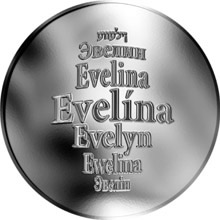 Náhled Reverzní strany - Česká jména - Evelína - stříbrná medaile