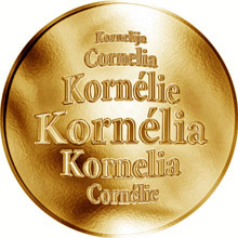 Náhled Reverzní strany - Slovenská jména - Kornélia - velká zlatá medaile 1 Oz