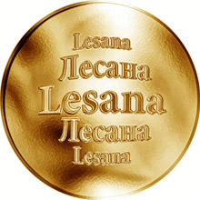 Náhled Reverzní strany - Slovenská jména - Lesana - velká zlatá medaile 1 Oz