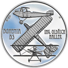 Náhled Reverzní strany - Letadlo Bohemia - 1 Oz stříbro Proof