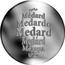 Náhled Reverzní strany - Česká jména - Medard - velká stříbrná medaile 1 Oz
