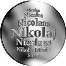 Náhled Reverzní strany - Slovenská jména - Nikolaj - velká stříbrná medaile 1 Oz