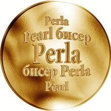 Náhled Reverzní strany - Slovenská jména - Perla - velká zlatá medaile 1 Oz