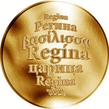 Náhled Reverzní strany - Česká jména - Regína - zlatá medaile