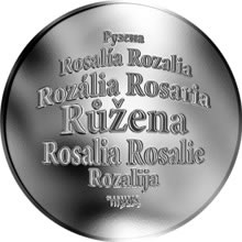 Náhled Reverzní strany - Česká jména - Růžena - velká stříbrná medaile 1 Oz