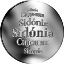 Náhled Reverzní strany - Slovenská jména - Sidónia - velká stříbrná medaile 1 Oz