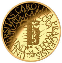 Náhled Reverzní strany - Medaile Karel IV. - Univerzita Karlova - zlato