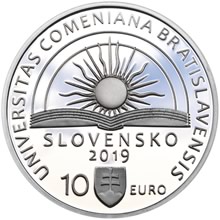 Náhled Averzní strany - 2019 - 10 € - Univerzita Komenského v Bratislave – 100. výročie vzniku Ag Proof