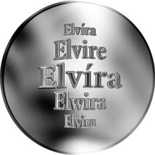 Náhled Reverzní strany - Slovenská jména - Elvíra - velká stříbrná medaile 1 Oz