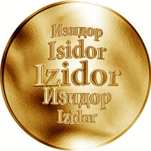 Náhled Reverzní strany - Slovenská jména - Izidor - velká zlatá medaile 1 Oz