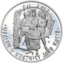 Náhled Reverzní strany - Kazatel Jeroným Pražský - 600. výročí stříbro patina
