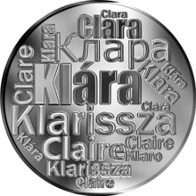 Náhled Reverzní strany - Česká jména - Klára - velká stříbrná medaile 1 Oz