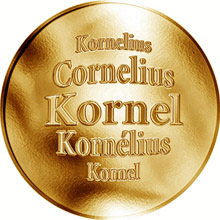 Náhled Reverzní strany - Slovenská jména - Kornel - velká zlatá medaile 1 Oz