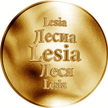 Náhled Reverzní strany - Slovenská jména - Lesia - velká zlatá medaile 1 Oz