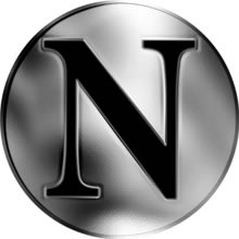 Náhled Averzní strany - Česká jména - Nikolas - velká stříbrná medaile 1 Oz