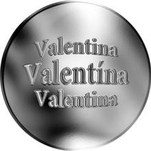 Náhled Reverzní strany - Slovenská jména - Valentína - stříbrná medaile