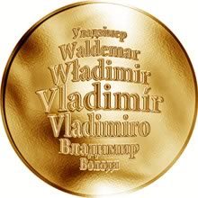 Náhled Reverzní strany - Česká jména - Vladimír - zlatá medaile