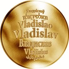 Náhled Reverzní strany - Česká jména - Vladislav - zlatá medaile