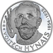 Náhled Averzní strany - Vojtěch Hynais - 160. výročí narození stříbro patina