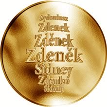 Náhled Reverzní strany - Česká jména - Zdeněk - velká zlatá medaile 1 Oz