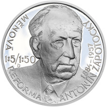 Náhled Averzní strany - Stříbrná medaile Českoslovenští prezidenti - Antonín Zápotocký