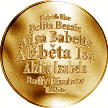 Náhled Reverzní strany - Česká jména - Alžběta - zlatá medaile