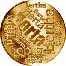 Náhled Reverzní strany - Česká jména - Berta - velká zlatá medaile 1 Oz