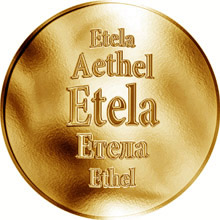Náhled Reverzní strany - Slovenská jména - Etela - zlatá medaile