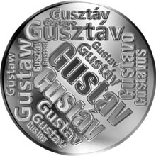 Náhled Reverzní strany - Česká jména - Gustav - velká stříbrná medaile 1 Oz
