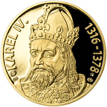 Náhled Averzní strany - Karel IV., král a císař - 700. výročí narození zlato proof