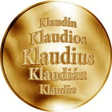 Náhled Reverzní strany - Slovenská jména - Klaudius - velká zlatá medaile 1 Oz