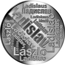 Náhled Reverzní strany - Česká jména - Ladislav - velká stříbrná medaile 1 Oz