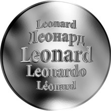 Náhled Reverzní strany - Slovenská jména - Leonard - velká stříbrná medaile 1 Oz