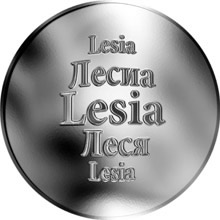 Náhled Reverzní strany - Slovenská jména - Lesia - velká stříbrná medaile 1 Oz