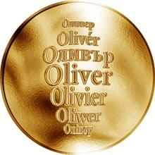 Náhled Reverzní strany - Česká jména - Oliver - zlatá medaile