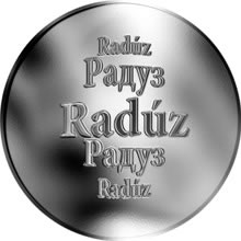 Náhled Reverzní strany - Slovenská jména - Radúz - velká stříbrná medaile 1 Oz