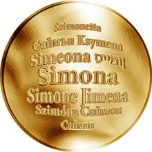 Náhled Reverzní strany - Česká jména - Simona - zlatá medaile