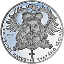 Náhled Averzní strany - 1100. výročí narození sv. Václava - stříbro 1Oz b.k.
