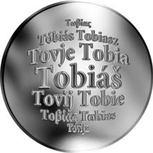 Náhled Reverzní strany - Slovenská jména - Tobiáš - velká stříbrná medaile 1 Oz