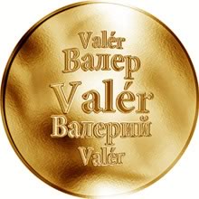 Náhled Reverzní strany - Slovenská jména - Valér - zlatá medaile