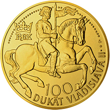 Náhled Averzní strany - Zlatý 100 dukát Vladislava II.