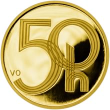 Náhled Averzní strany - Pamětní medaile s motivem 50 haléřů Proof