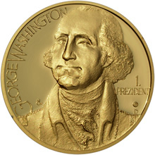 Náhled Averzní strany - Zlatá uncová medaile George Washington