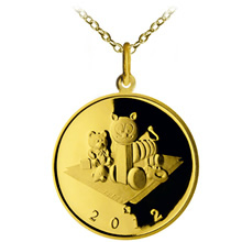 Náhled Reverzní strany - Zlatý medailonek na řetízku K narození dítěte 2012  proof