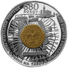 Náhled Averzní strany - Medaila Ag 680. rokov Kremnica - stříbrná