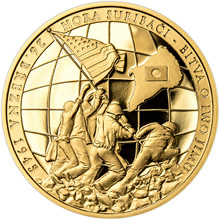 Náhled Averzní strany - Zlatá mince 5 NZD Bitva o Iwo Jimu proof