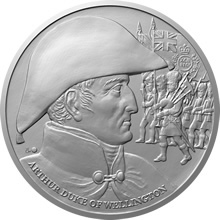 Náhled Averzní strany - Stříbrná medaile Dějiny válečnictví - Bitva u Waterloo